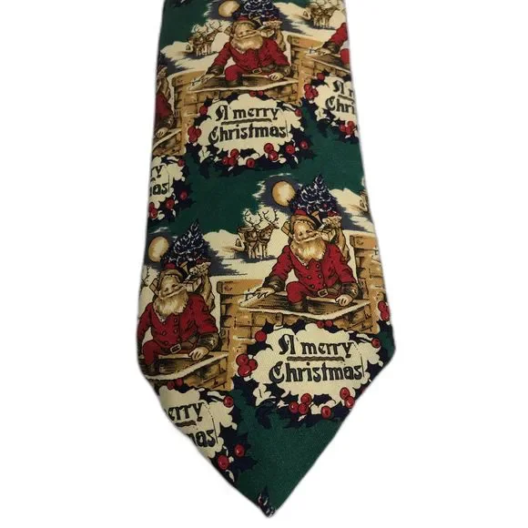 Robert Talbott Santa Merry Christmas Tie Hand Sewn For Nordstrom - Picture 2 of 6